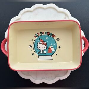 Hello Kitty Ceramic Rectangular Snow Globe Bakeware
